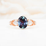 Elegant Oval Cut Trillion Side Accent Alexandrite Engagement Ring - Additional view