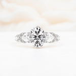 Elegant Oval Cut Trillion Side Accent Lab Diamond Engagement Ring - Additional view