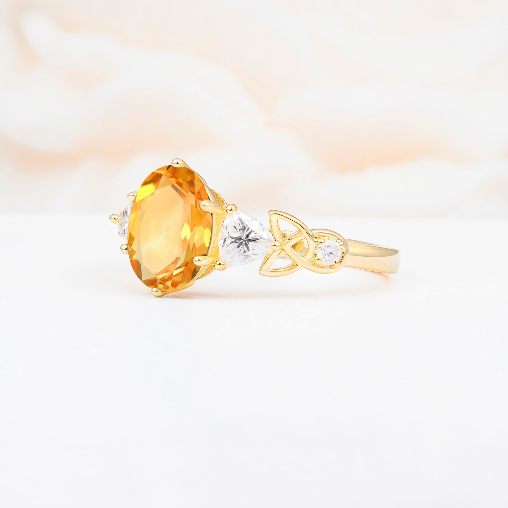 SR12462 Citrine Ring - White-Gold