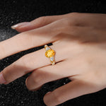 SR12462 Citrine Ring - Rose-Gold