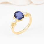 Elegant Oval Cut Trillion Side Accent Tanzanite Engagement Ring - Additional view