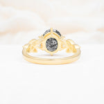 Elegant Oval Cut Trillion Side Accent Black Rutilated Quartz Engagement Ring - Additional view