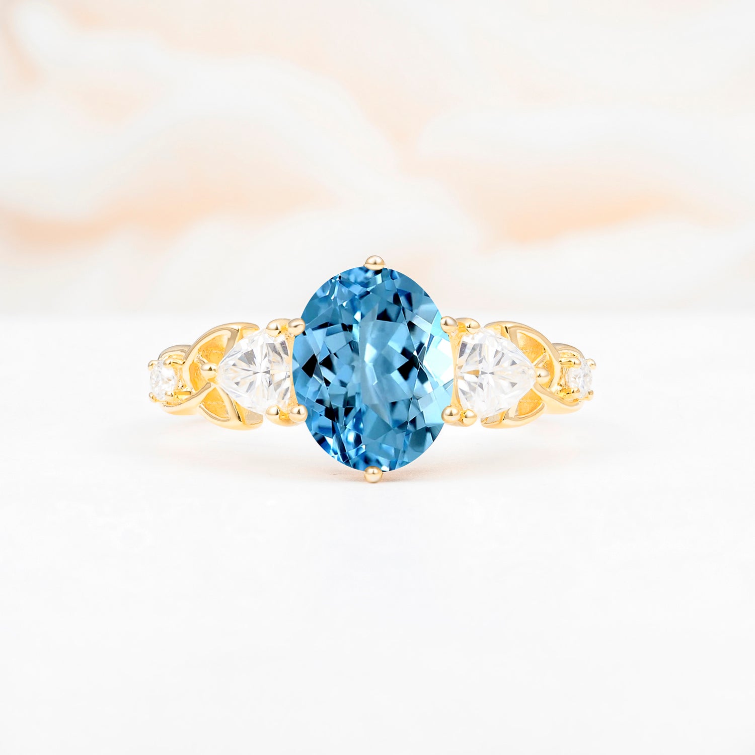 SR12462 Aquamarine Ring - Yellow-Gold