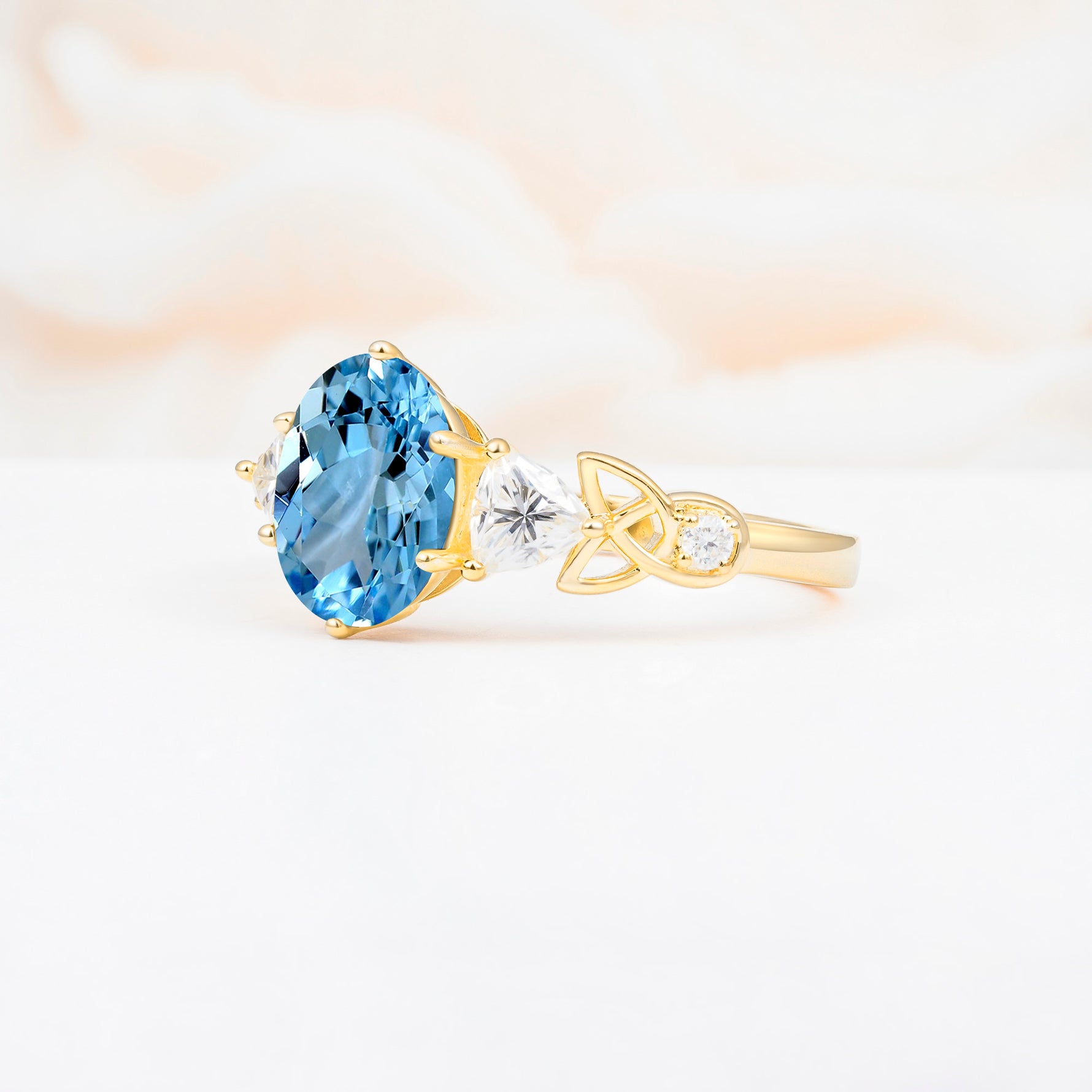 SR12462 Aquamarine Ring - White-Gold