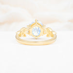 Elegant Oval Cut Trillion Side Accent Moonstone Engagement Ring - Additional view