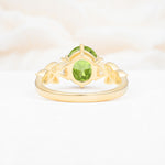 Elegant Oval Cut Trillion Side Accent Peridot Engagement Ring - Additional view