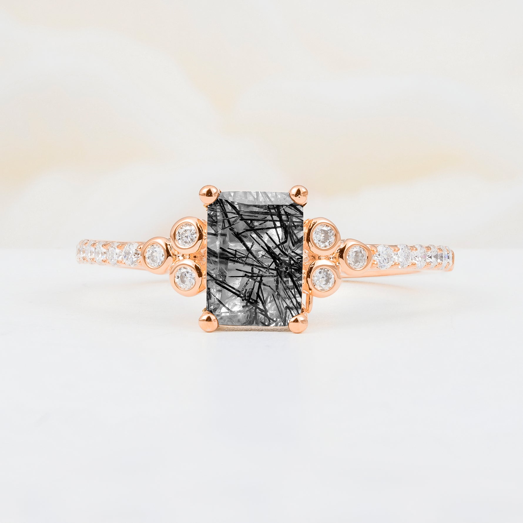 SR12519 Black Rutilated Quartz Ring - Additional view