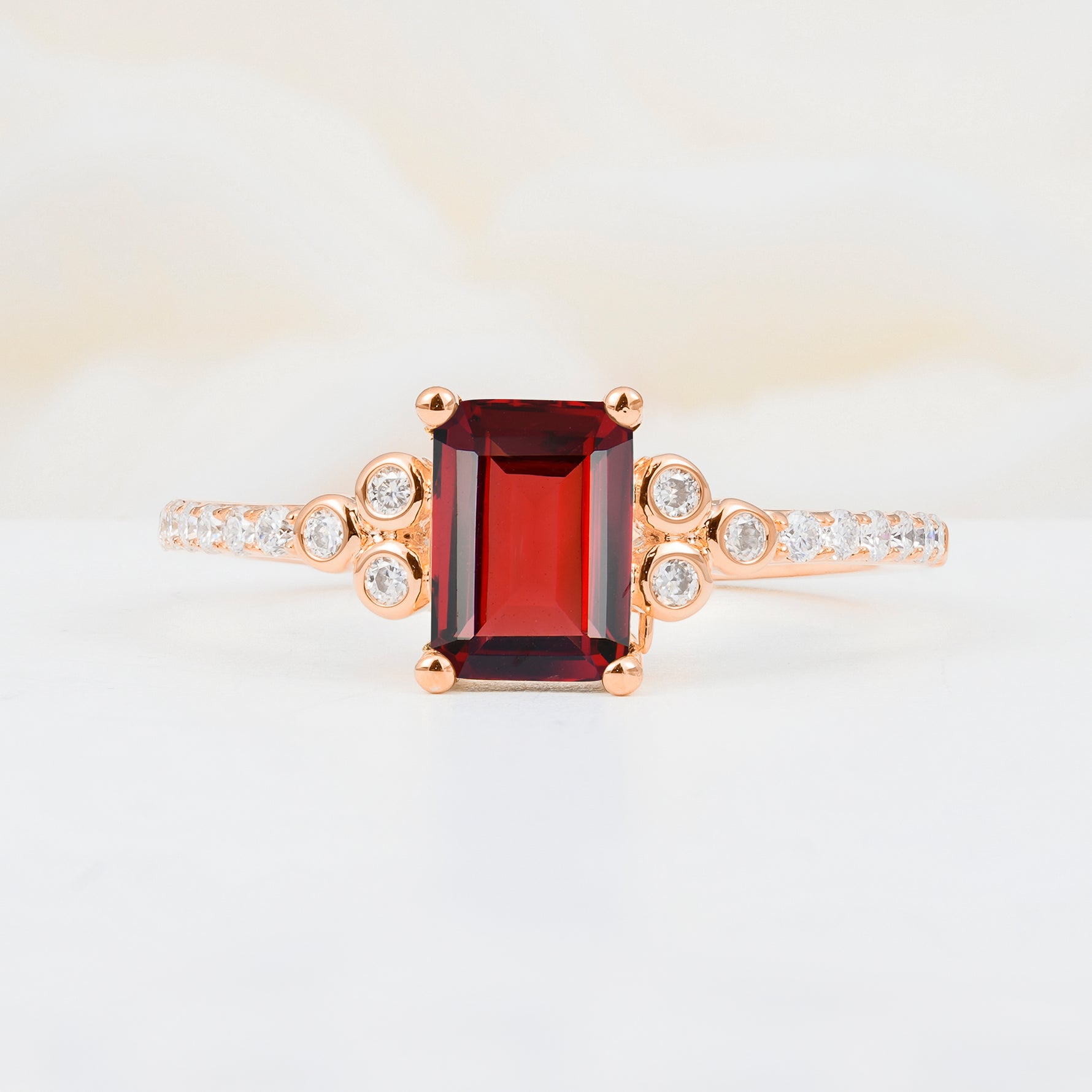 SR12519 Garnet Ring - Additional view
