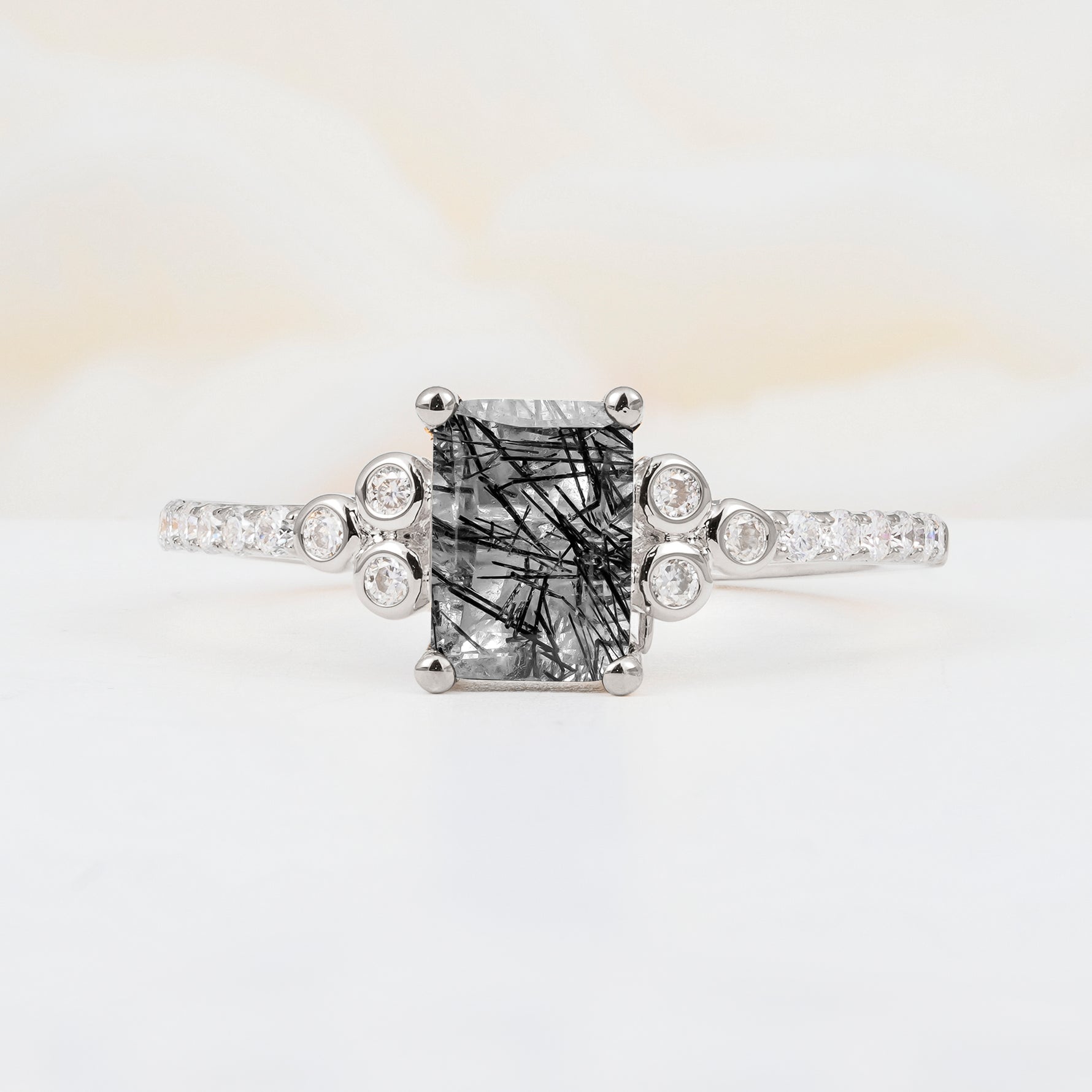 SR12519 Black Rutilated Quartz Ring - Additional view
