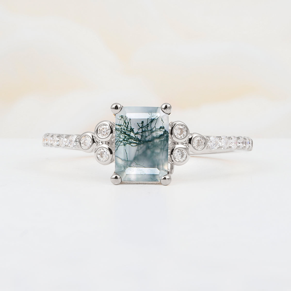 SR12519 Moss Agate Ring - Additional view