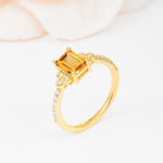 SR12519 Citrine Ring - White-Gold