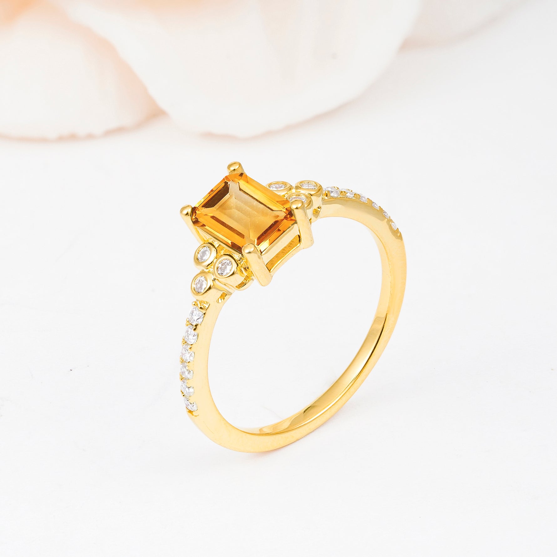 SR12519 Citrine Ring - White-Gold