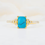 SR12519 Turquoise Ring - Yellow-Gold