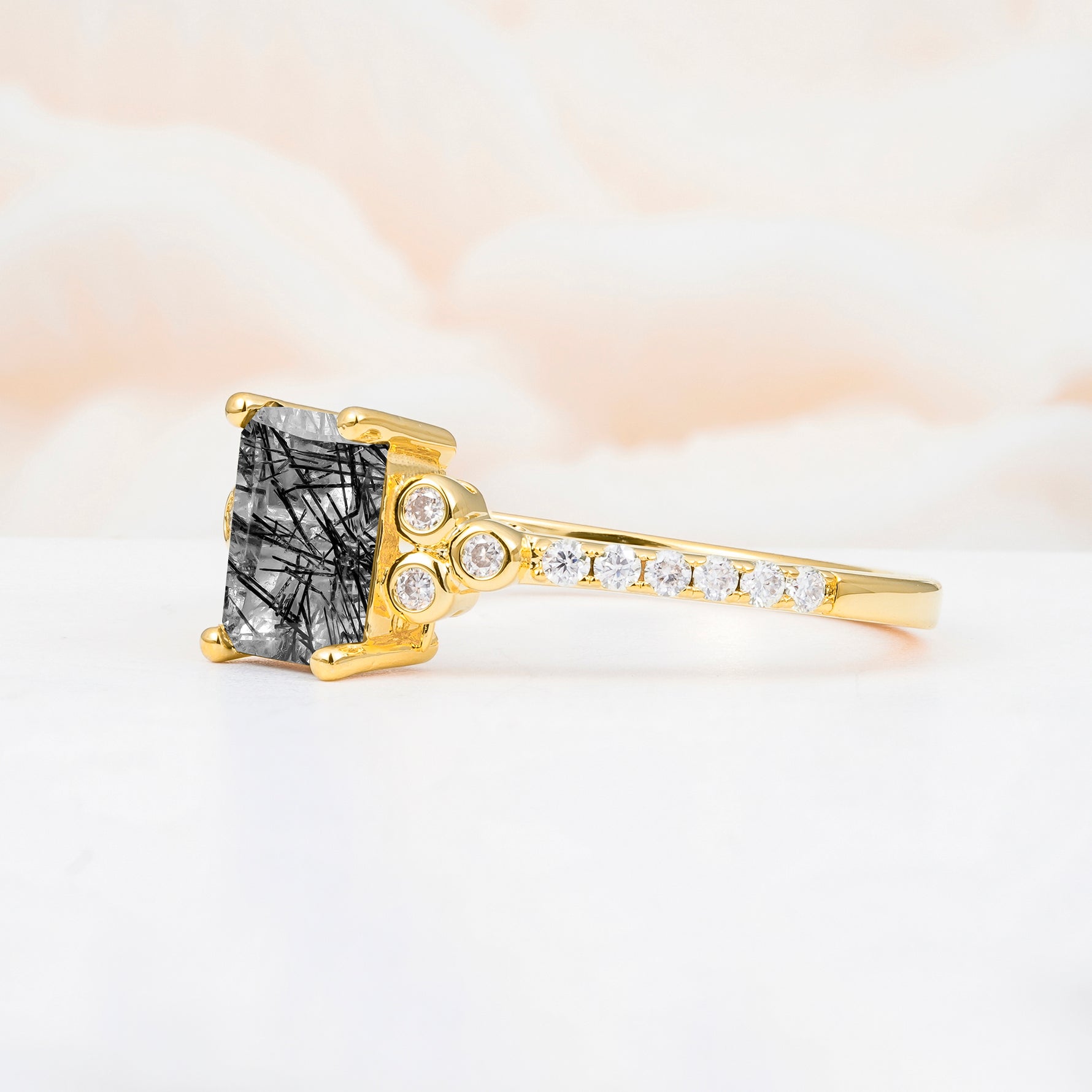 SR12519 Black Rutilated Quartz Ring - Additional view