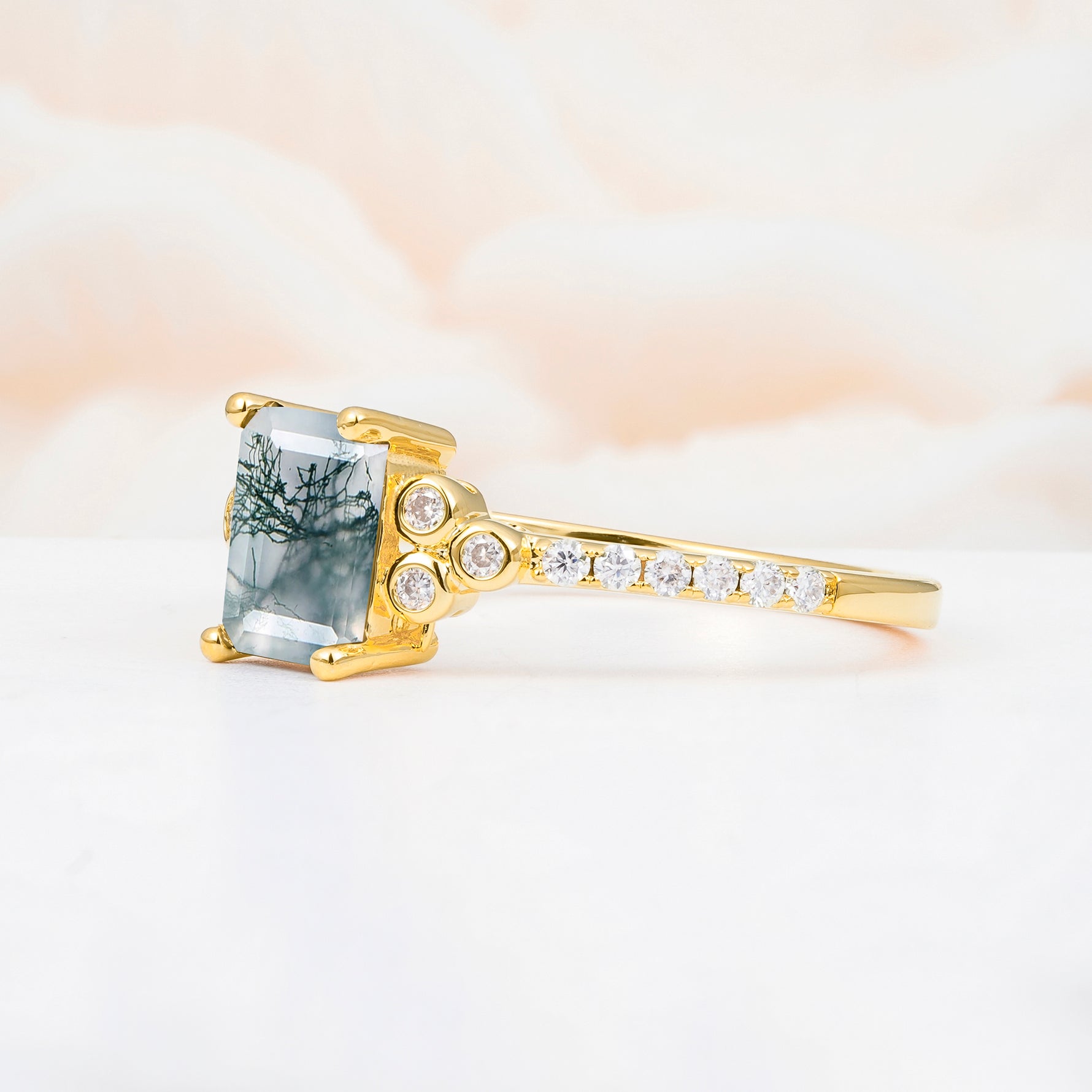 SR12519 Moss Agate Ring - Additional view