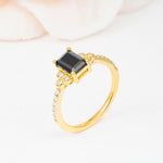 SR12519 Black Onyx Ring - White-Gold