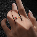 SR12519 Garnet Ring - Rose-Gold