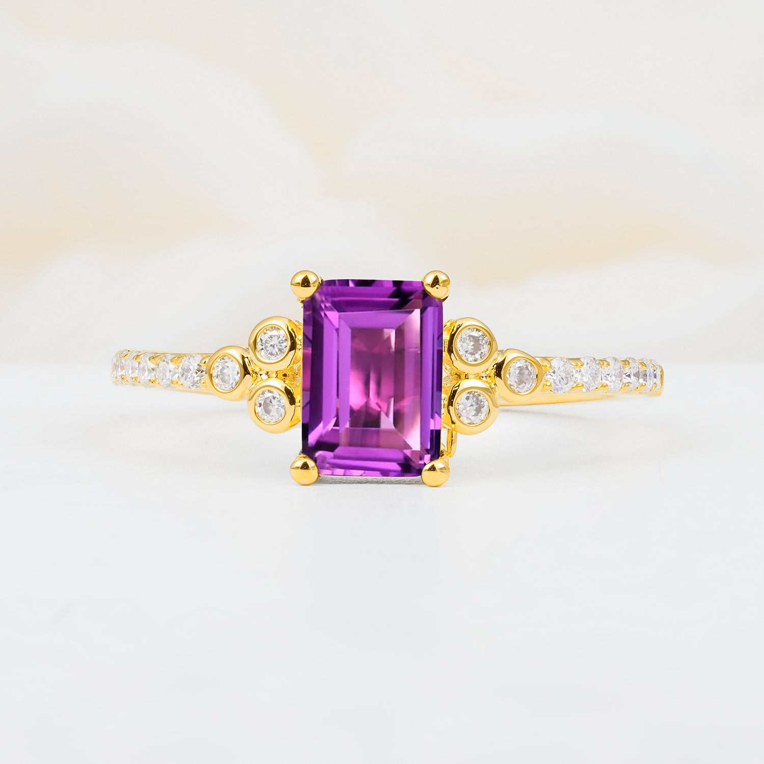 SR12519 Amethyst Ring - Yellow-Gold