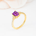 SR12519 Amethyst Ring - White-Gold