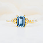 SR12519 Aquamarine Ring - Yellow-Gold