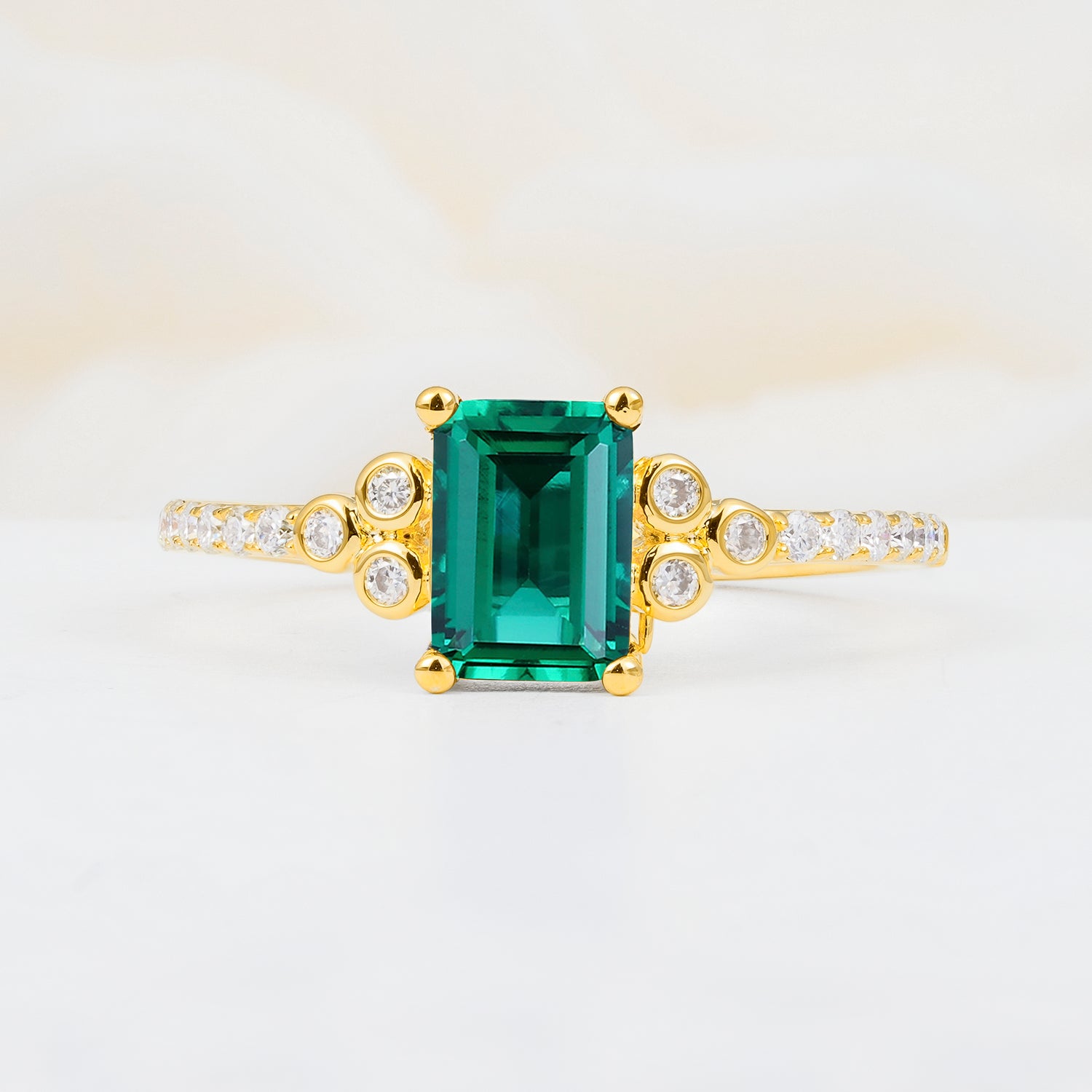 SR12519 Emerald Ring - Yellow-Gold