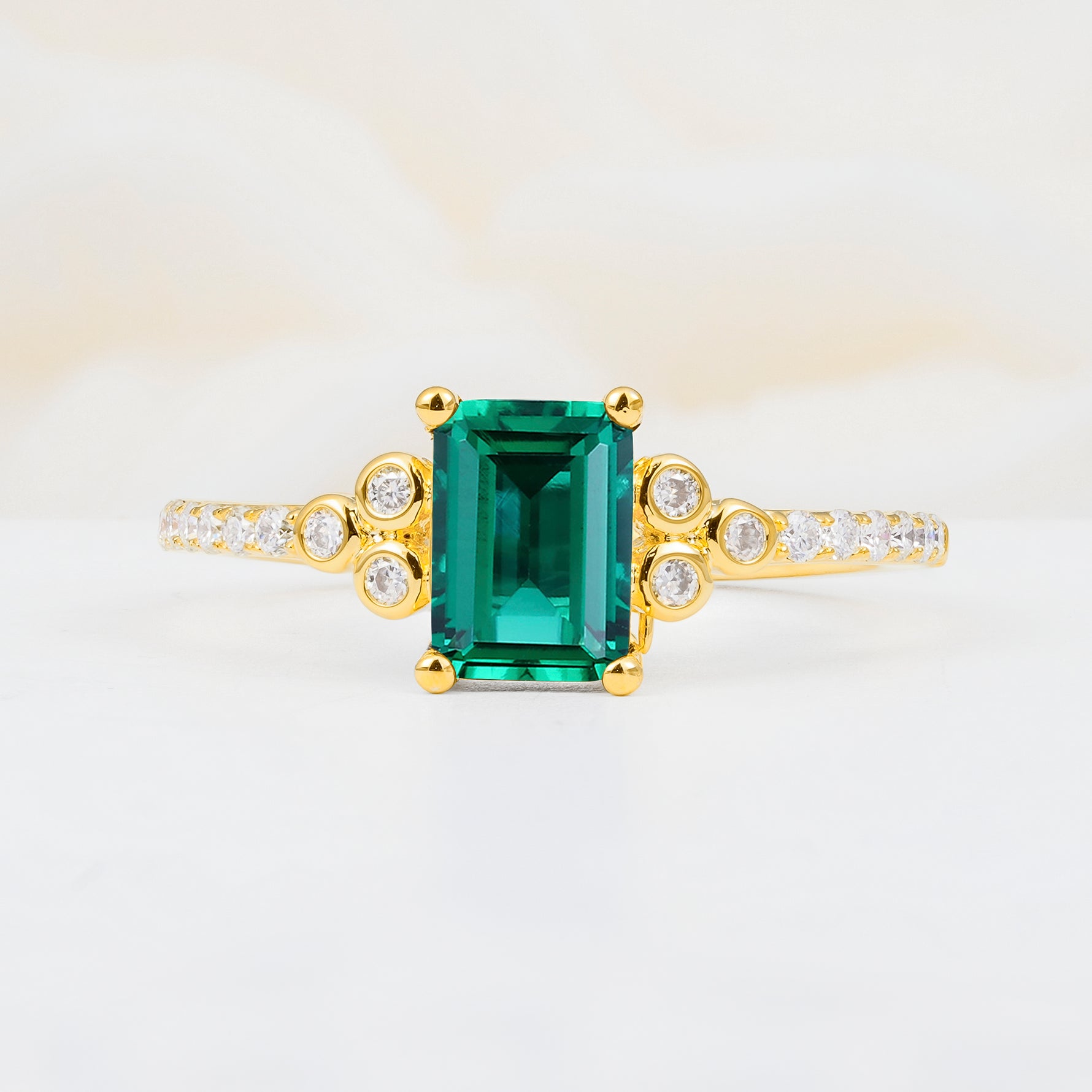 SR12519 Emerald Ring - Yellow-Gold