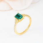 SR12519 Emerald Ring - White-Gold
