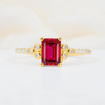 SR12519 Ruby Ring - Yellow-Gold
