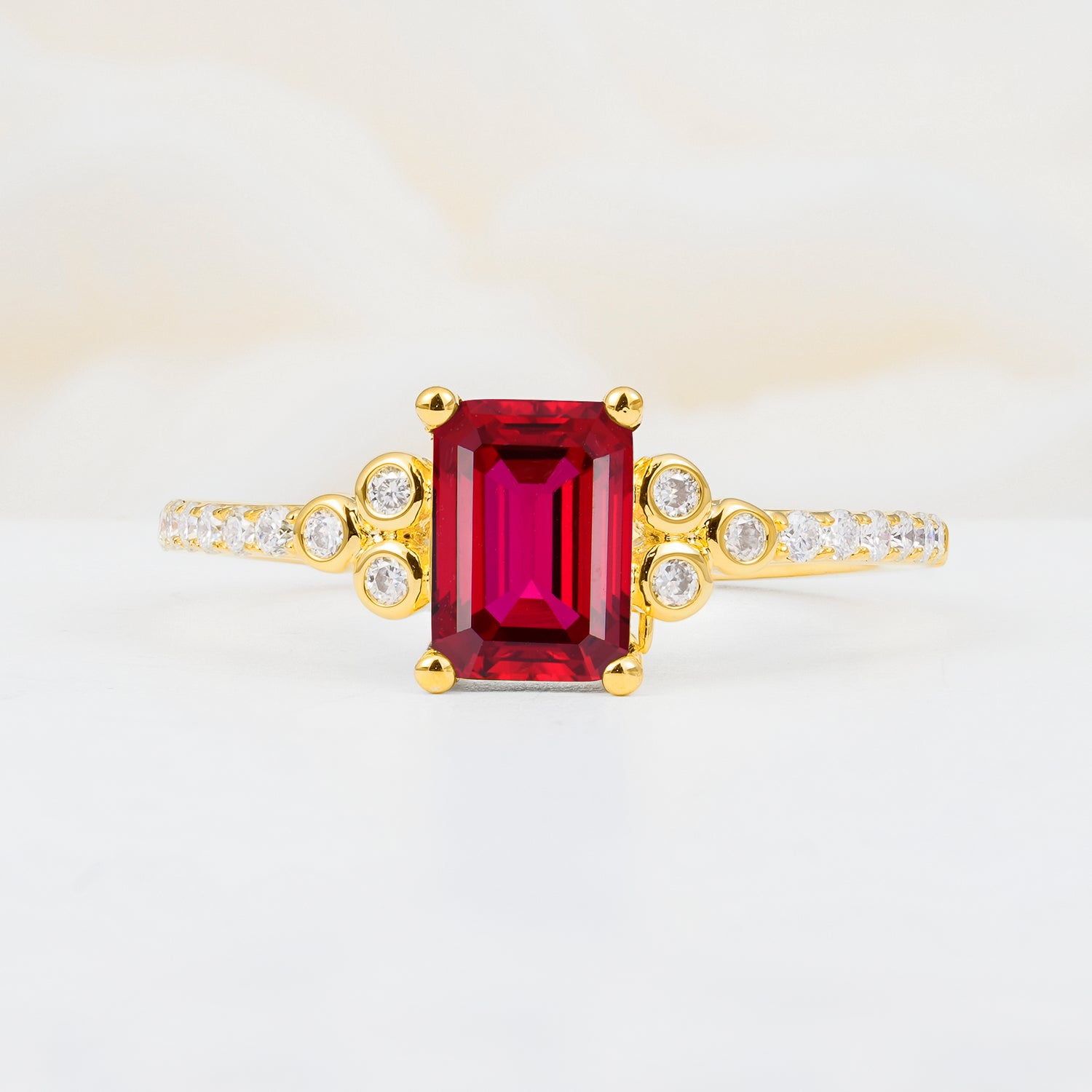 SR12519 Ruby Ring - Yellow-Gold