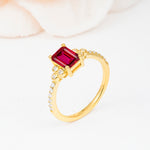 SR12519 Ruby Ring - White-Gold