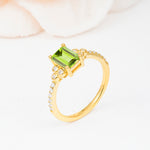 SR12519 Peridot Ring - White-Gold