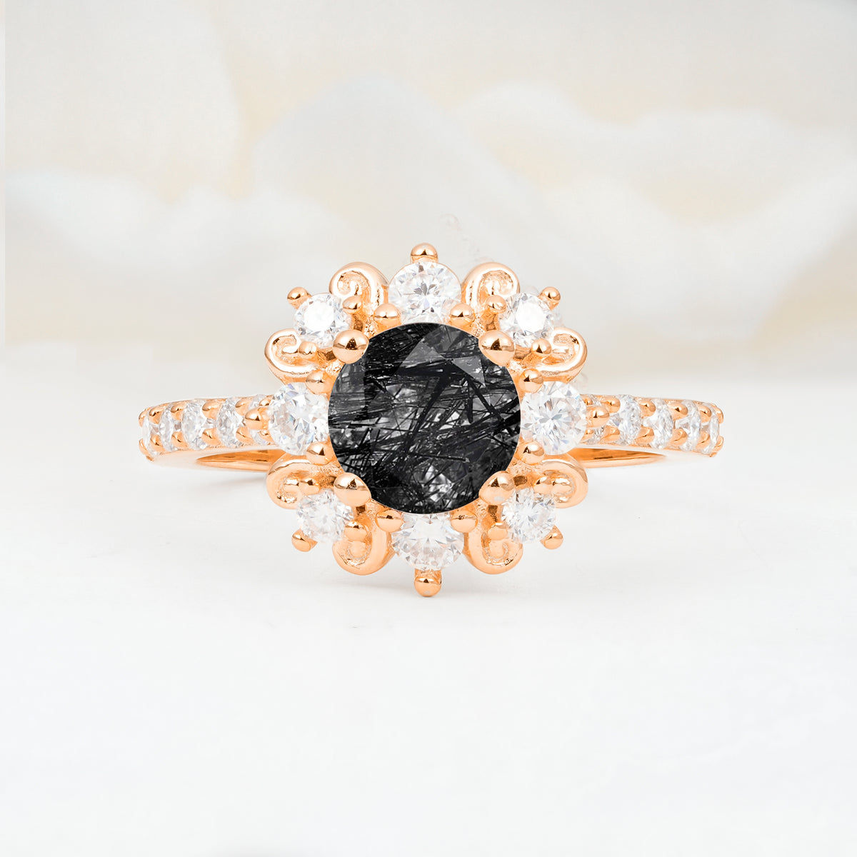 SR12539 Black Rutilated Quartz Ring - Additional view