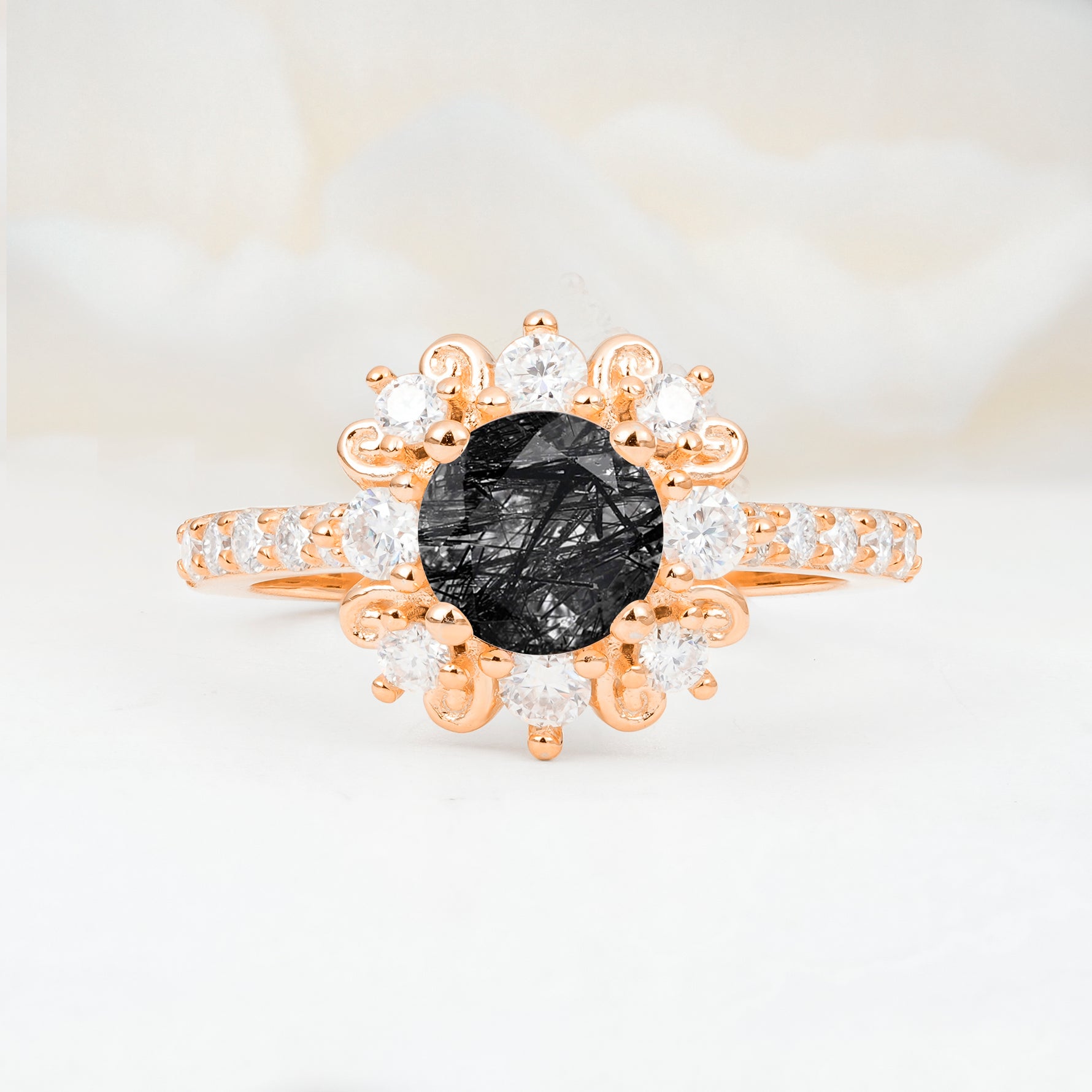 SR12539 Black Rutilated Quartz Ring - Additional view
