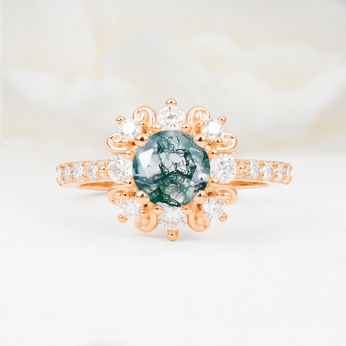 SR12539 Moss Agate Ring - Additional view