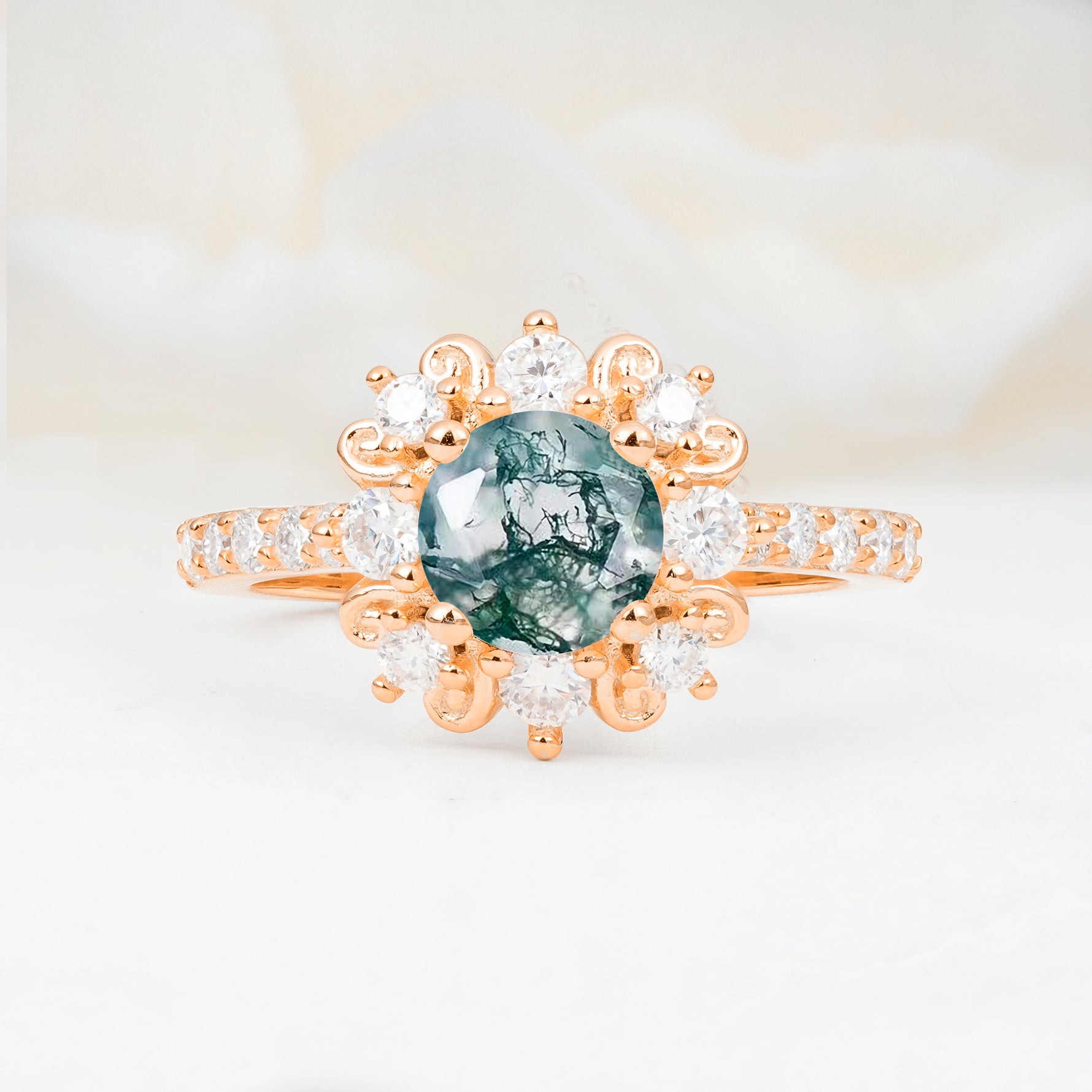 SR12539 Moss Agate Ring - Additional view