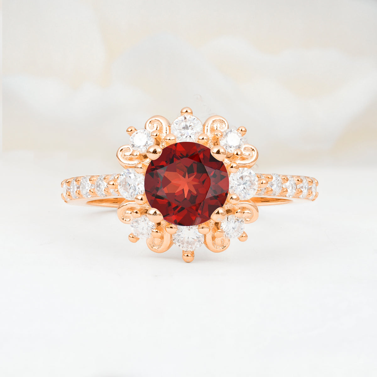 SR12539 Garnet Ring - Additional view