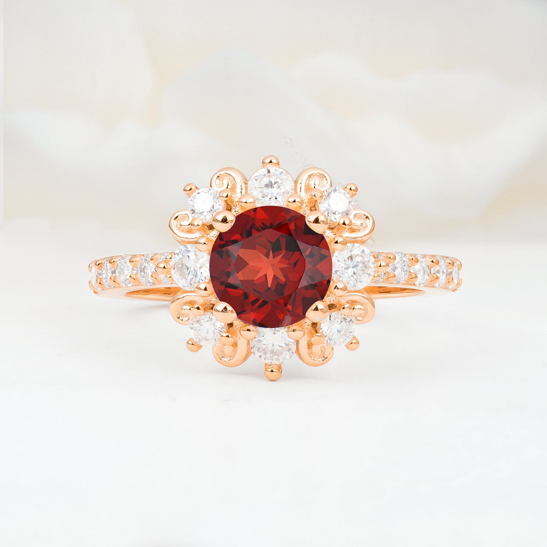 SR12539 Garnet Ring - Additional view