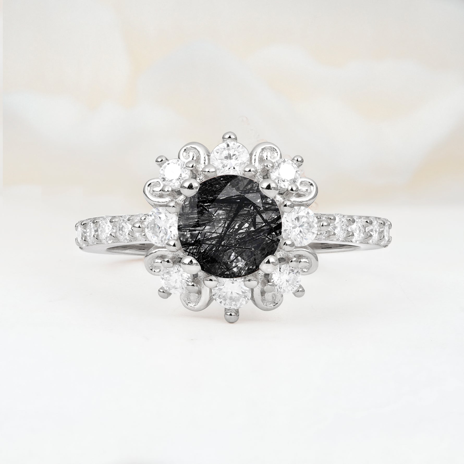 SR12539 Black Rutilated Quartz Ring - Additional view