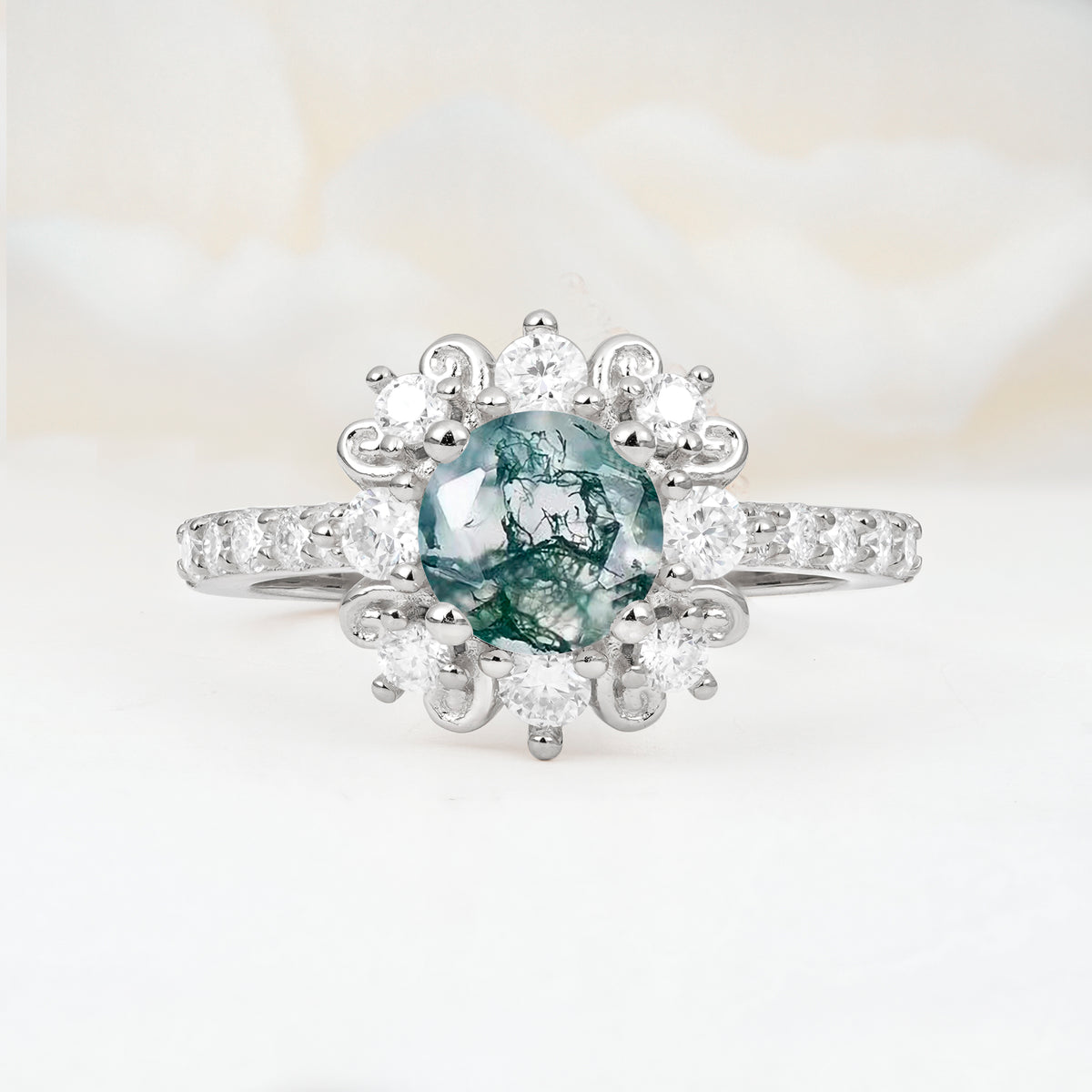 SR12539 Moss Agate Ring - Additional view