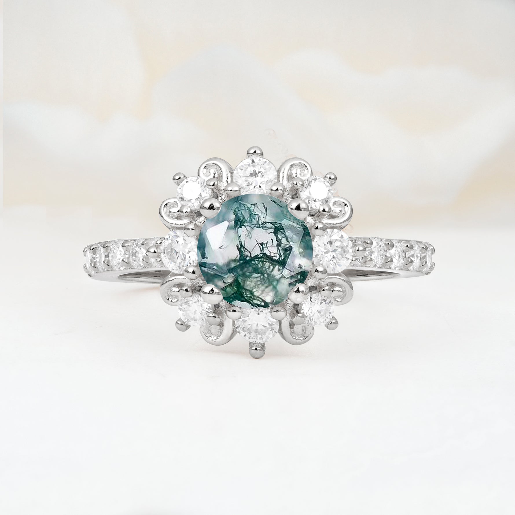 SR12539 Moss Agate Ring - Additional view
