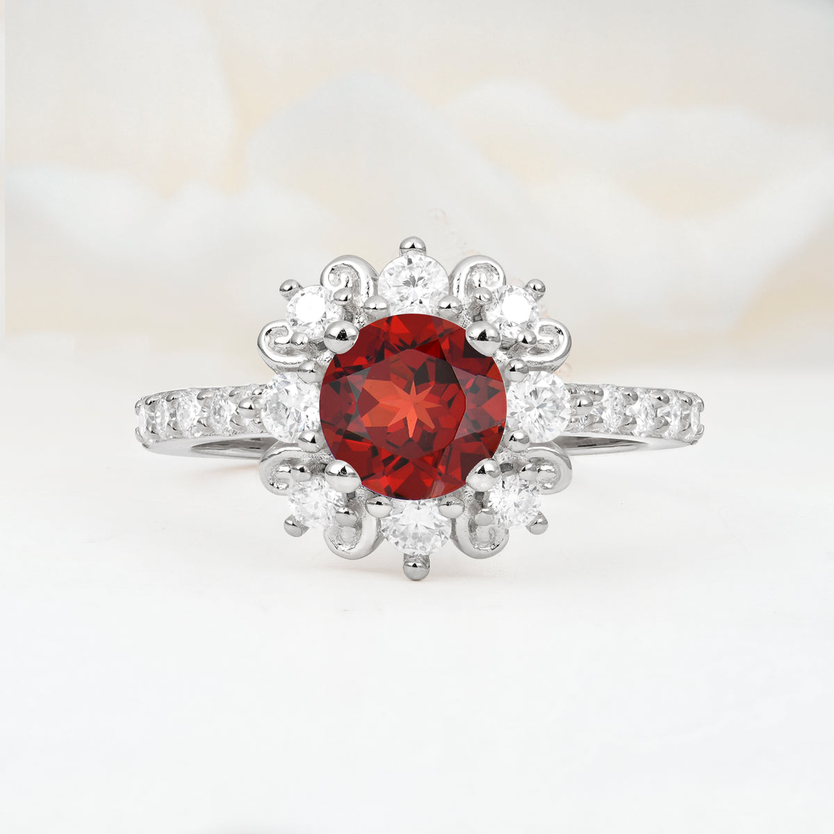 SR12539 Garnet Ring - Additional view