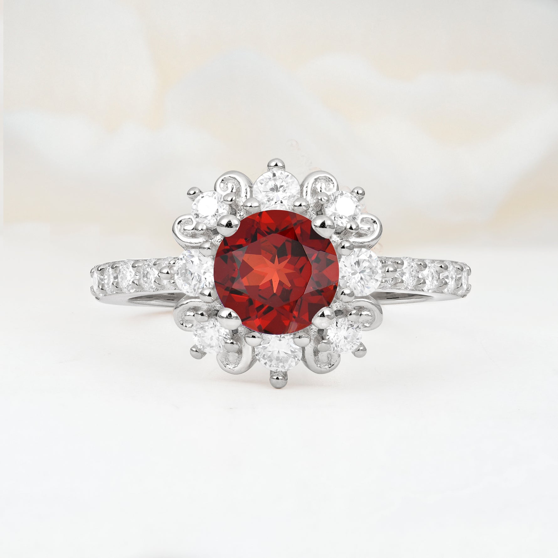 SR12539 Garnet Ring - Additional view