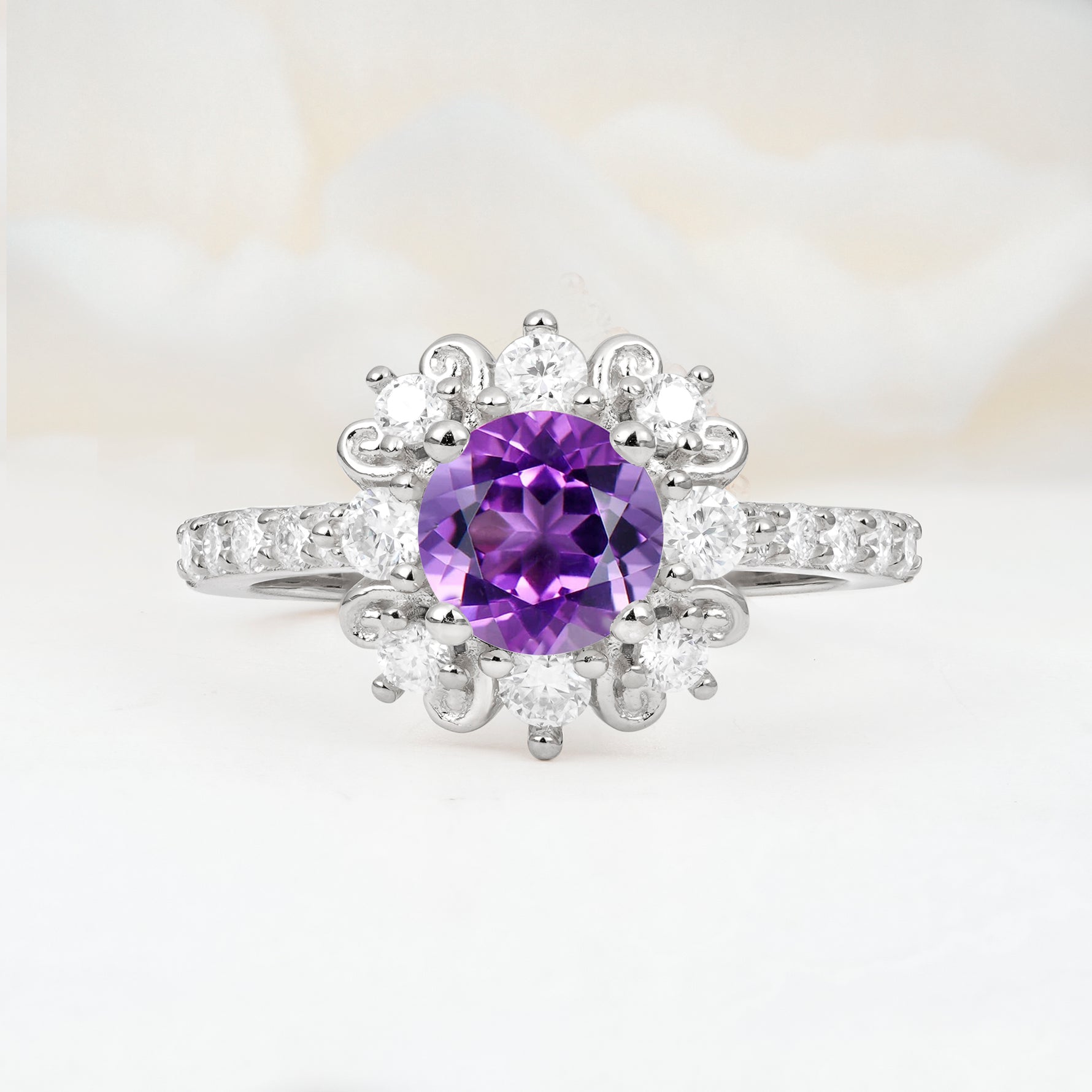 SR12539 Amethyst Ring - Additional view