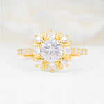 SR12539 Moissanite Ring - Yellow-Gold