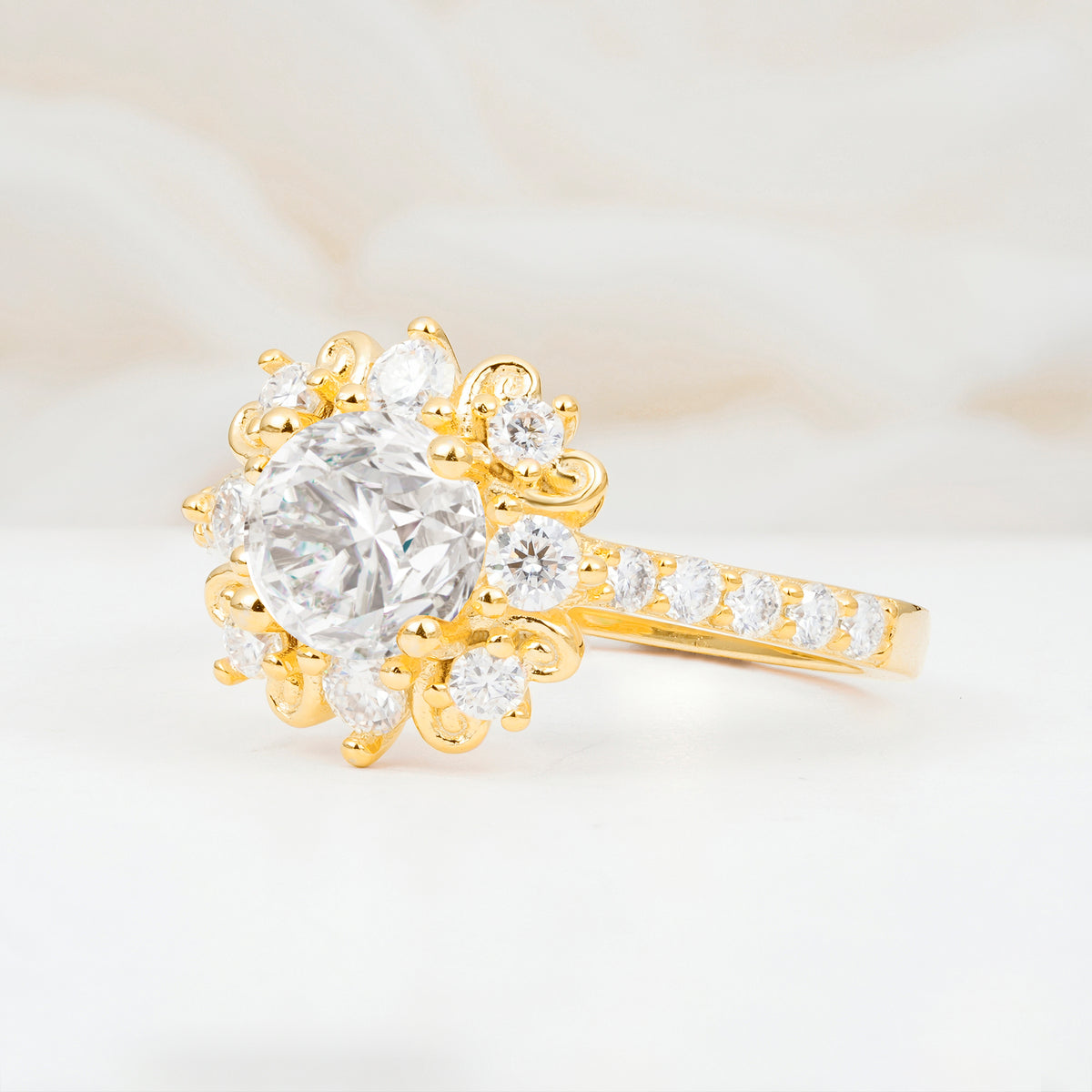 SR12539 Moissanite Ring - White-Gold
