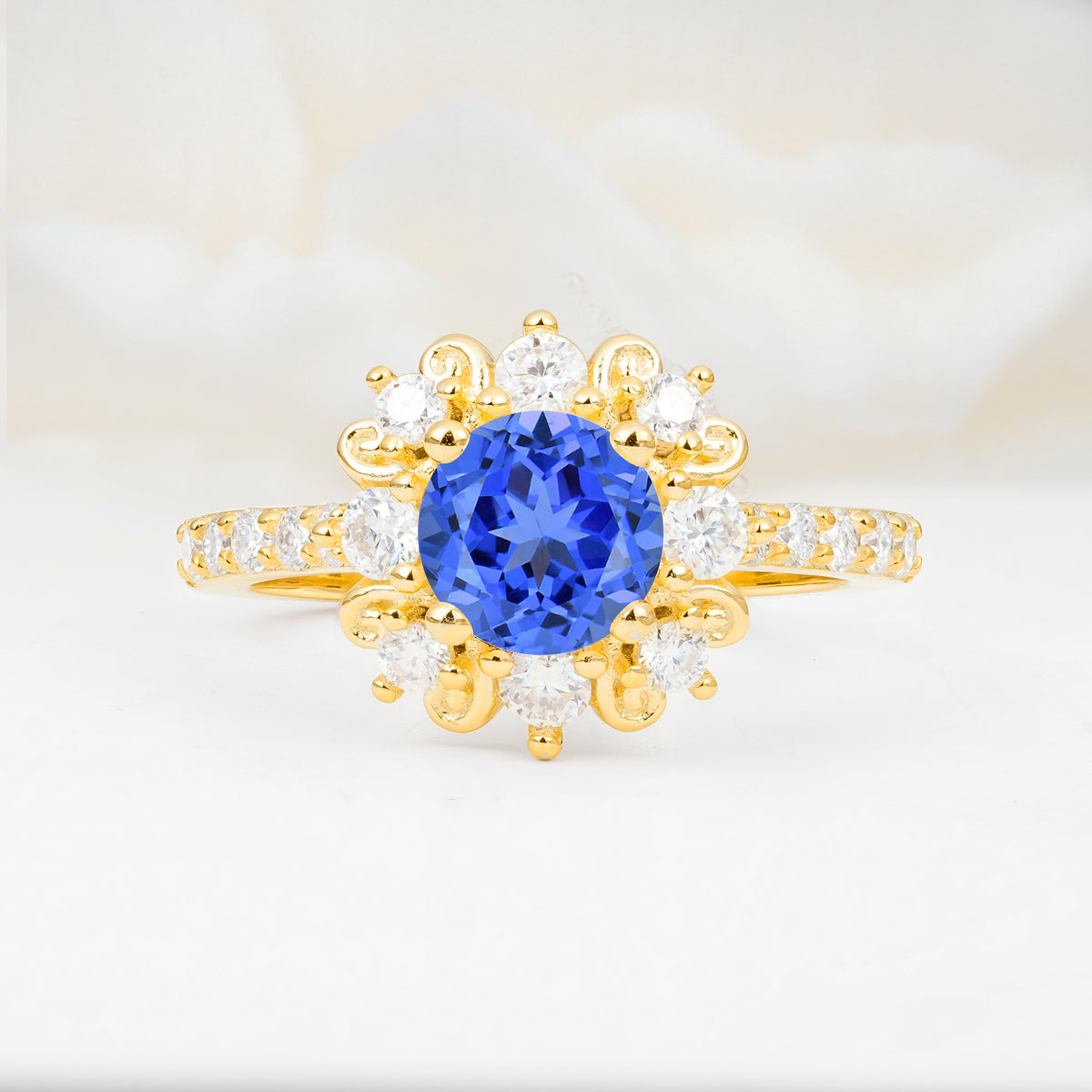 SR12539 Sapphire Ring - Yellow-Gold