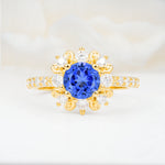 SR12539 Sapphire Ring - Yellow-Gold