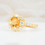 SR12539 Citrine Ring - White-Gold