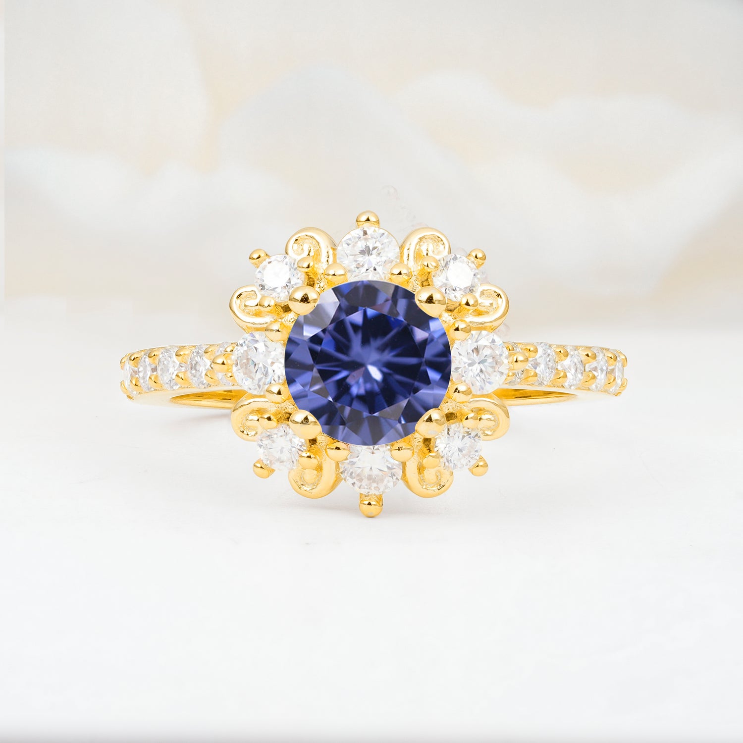 SR12539 Tanzanite Ring - Yellow-Gold