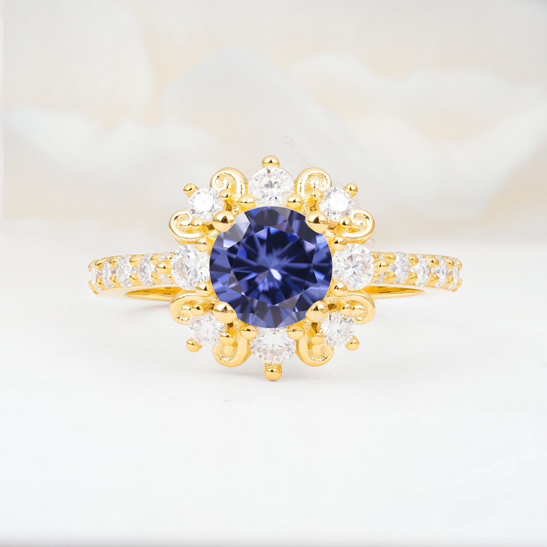 SR12539 Tanzanite Ring - Yellow-Gold